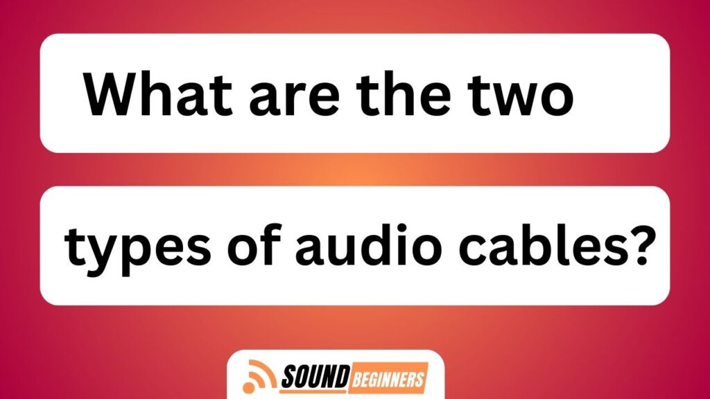 What Are The Two Types Of Audio Cables?